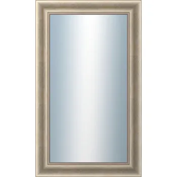 Zrcadlo DANTIK - Zarámované zrcadlo - rozměr s rámem cca 60x100 cm z lišty KŘÍDLO velké stříbrné patina (2773)