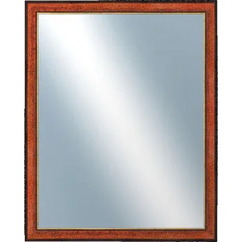 Zrcadlo DANTIK - Zarámované zrcadlo - rozměr s rámem cca 40x50 cm z lišty CASTAGNO hnědá Au linka (189)