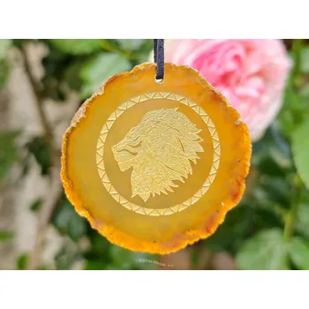 Přívěsek Přívěsek z achátu na kůži Lev (23g)