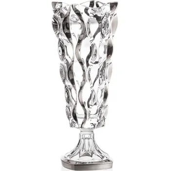 Váza BOHEMIA SAMBA FOLK PLATINUM VÁZA NA NOZE 405MM