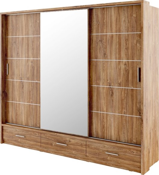Šatní skříň s osvětlením ARTI AR-01 dub stirling moderní
