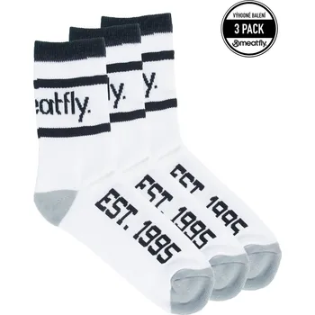 Dámské ponožky Unisex ponožky Meatfly Long Triple Pack bílá M