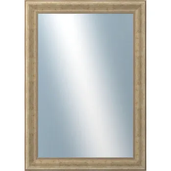 Zrcadlo DANTIK - Zarámované zrcadlo - rozměr s rámem cca 50x70 cm z lišty KŘÍDLO malé stříbrné patina (2775)