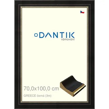 Rám na obraz DANTIK rámeček 70x100 | GREECE černá (Plexi Čiré) (Vyrobeno s láskou u nás v DANTIKU)