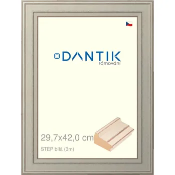 Rám na obraz DANTIK rámeček 29,7x42 | STEP bílá (Plexi Čiré) (Vyrobeno s láskou u nás v DANTIKU)