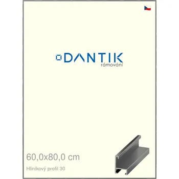 Rám na obraz DANTIK rámeček 60x80 | ALU profil 6030 Ocelová (Plexi Čiré) (Vyrobeno s láskou u nás v DANTIKU)