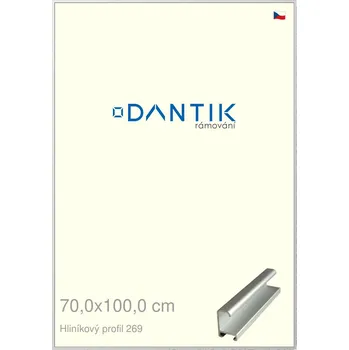 Rám na obraz DANTIK rámeček 70x100 | ALU profil 7269 Stříbrná matná (Plexi Čiré) (Vyrobeno s láskou u nás v DANTIKU)