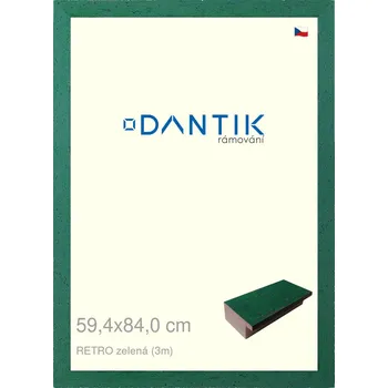 Rám na obraz DANTIK rámeček 59,4x84 | RETRO zelená (Plexi Čiré) (Vyrobeno s láskou u nás v DANTIKU)