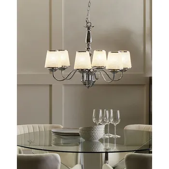 Stojací lampa Závěsná lampa stříbrný kov a akrylové sklo 6-plamen klasický styl obývák ložnice Beliani