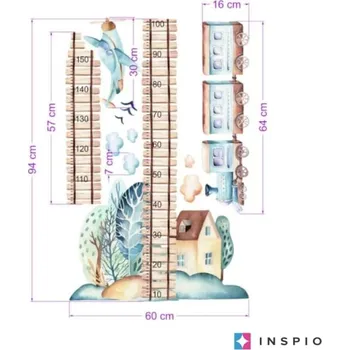 Dekorace do dětského pokoje Dětský metr na zeď - Vláček pro kluky