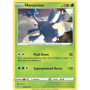 Sběratelská karetní hra Heracross 006/192 - Rebel Clash Typ karty: Non-Holo