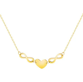 Náhrdelník Zlatý náhrdelník, anker - srdce, nekonečno - AP537-1116