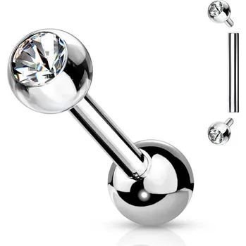 Piercing Cartilage piercing/tragus piercing se zirkony (1,2 x 8 x 3)