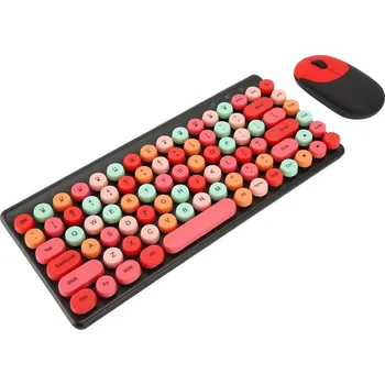 Retro Punk Charm QW02 Elegantní Combo klávesnice+Myš, bezdrát. tmavá