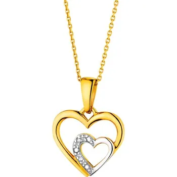 Přívěsek Zlatý přívěsek s diamanty - srdce - 0,004 ct - ryzost 585 - 101.195