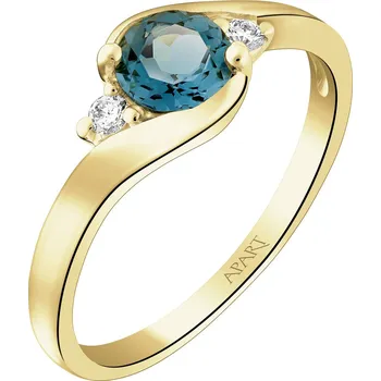 Prsten Zlatý prsten s brilianty a topazem London Blue - ryzost 585 - 220.637