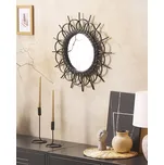Nástěnné zrcadlo černé ratanový rám kulaté ø 60 cm moderní design nástěnná dekorace Beliani