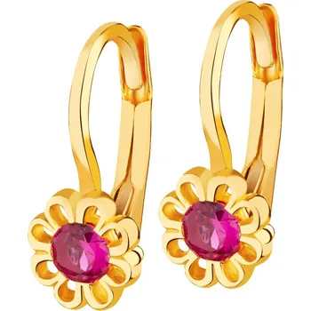 Náušnice Zlaté náušnice se zirkony - květiny - AP537-2553