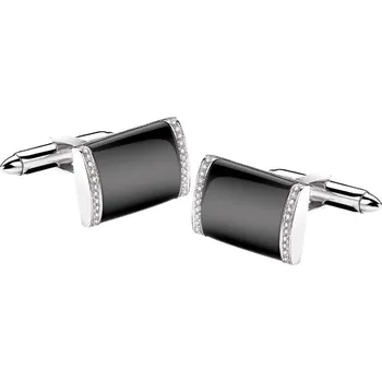 Manžetový knoflíček Manžetové knoflíčky z bílého zlata s diamanty a acháty - ryzost 585 - 103.528