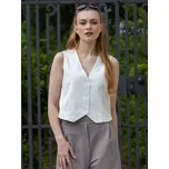 Vero Moda dámská lněná vesta May smetanová Velikost: XS