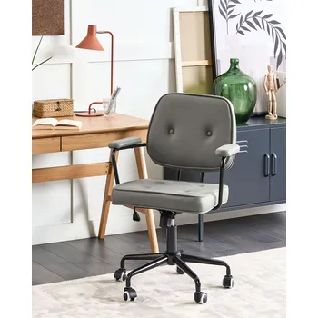 Kancelářské křeslo zelené čalouněné otočné s opěrkami rukou domácí kancelář studovna tradiční Beliani