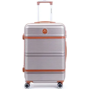 Velký cestovní kufr na kolečkách s expandérem ABS 100 l Worldline 629 zlatá/champagne