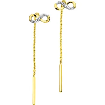 Náušnice Náušnice ze žlůtého zlata s diamanty - 0,006 ct - ryzost 585 - 109.892