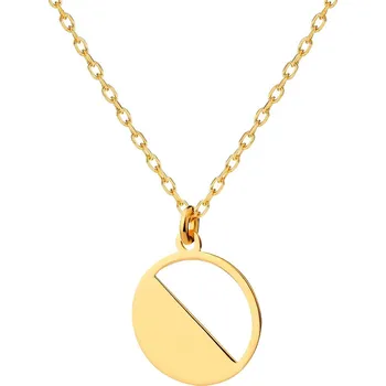 Náhrdelník Pozlacený stříbrný náhrdelník - kroužek - AP532-4019