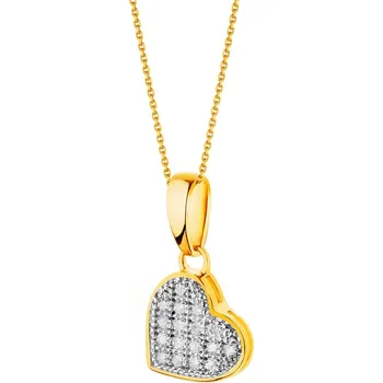 Přívěsek Zlatý přívěsek s diamanty - srdce - 0,04 ct - ryzost 585 - 160.418