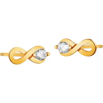 Náušnice Zlaté náušnice se zirkony - nekonečno - AP535-0458