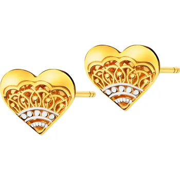 Náušnice Zlaté náušnice - srdce - AP537-6864