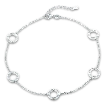 Řetízek Minet Stars Stříbrný řetízek na kotník kolečka