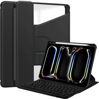 Klávesnice pro tablet Klávesnice Bluetooth odnímatelná + kryt / pouzdro pro Apple iPad Pro 11" (2024) - černá