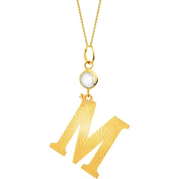 Přívěsek Zlatý přívěsek se zirkonem - písmeno M - AP531-0366