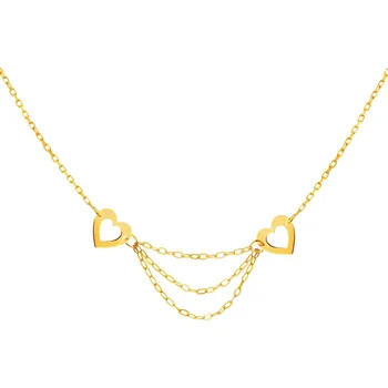 Náhrdelník Zlatý náhrdelník se zirkonem, anker - srdce - AP531-1362