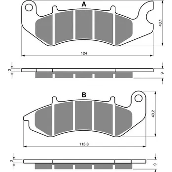 Brzda pro motocykl GOLDFREN Brzdové destičky GOLDFREN 393 S3