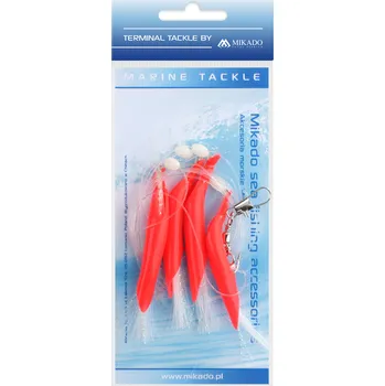 Rybářský háček Mikado MOŘSKÝ NÁVAZEC - HAIR TUBE RIG - HÁČEK 1/0 - ČERVENÝ ČERNÝ - 1 ks