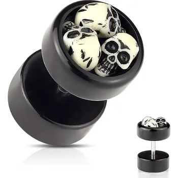 Piercing Piercing falešný plug s lebkami