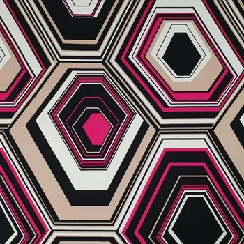 Úplet 19881, růžovo-černý geometrický vzor, š.150