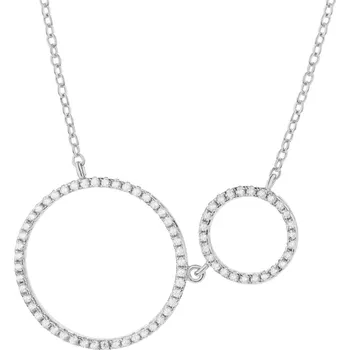 Náhrdelník Stříbrný náhrdelník se zirkony - kroužky - AP537-2728