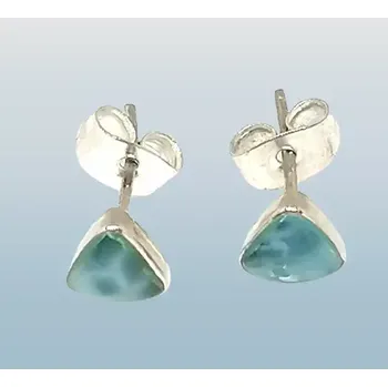 Náušnice Larimarové naušnice trojúhelníčky