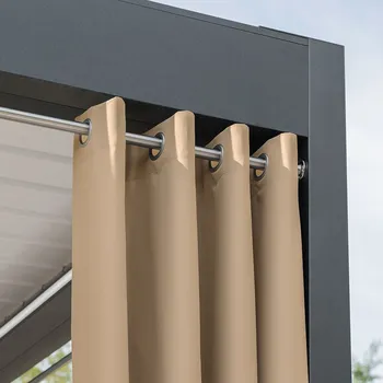 Pergola Venkovní zahradní závěs s kroužky GARDENIA RING béžová, šířka 140 cm, výška různé rozměry (cena za 1 kus) MyBestHome Rozměr: 140x200 cm