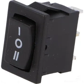 vypínač NINIGI ROCKER SP3T pol: 3 (ON)-OFF-(ON) 3A/250VAC černá není 35mΩ