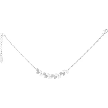 Náramek Stříbrný náramek se zirkony - listy - AP533-2954