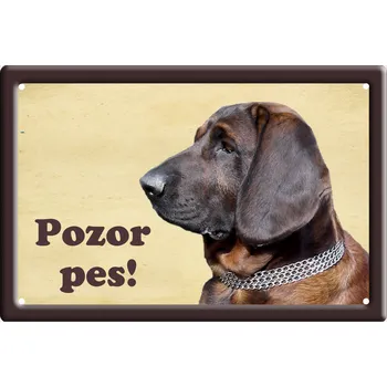 Plechová cedule Česká republika Plechová psí cedule 150x100 mm Hannoverský barvář