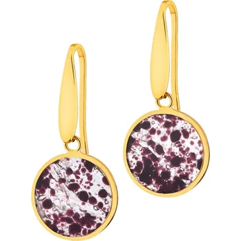 Náušnice Pozlacené náušnice z mosazi se sklem Murano - AR534-4122