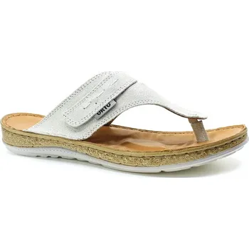Dámské pantofle ORTO PLUS 4081-C01 stříbrné, dámské žabky vel.38