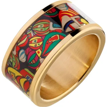 Prsten Prsten z ušlechtilé oceli se smaltem - AR527-3621