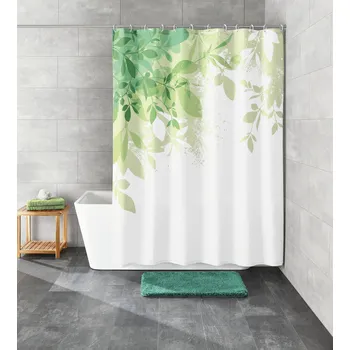 Sprchový závěs Kleine Wolke Floresta sprchový závěs 200x120 cm bílá-zelená 5912600238