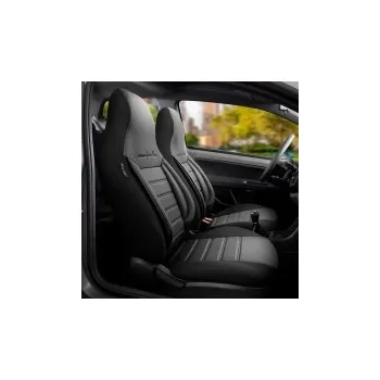 Potah sedadla UNI potahy sedadel design Comfortline CityBug materiál umělá kůže / tkanina, barva černá/šedá - 9-ti dílná sada (vhodné i pro sedadla s bočními airbagy)